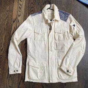 Scotch & Soda White Denim Jacket with Blue Patches